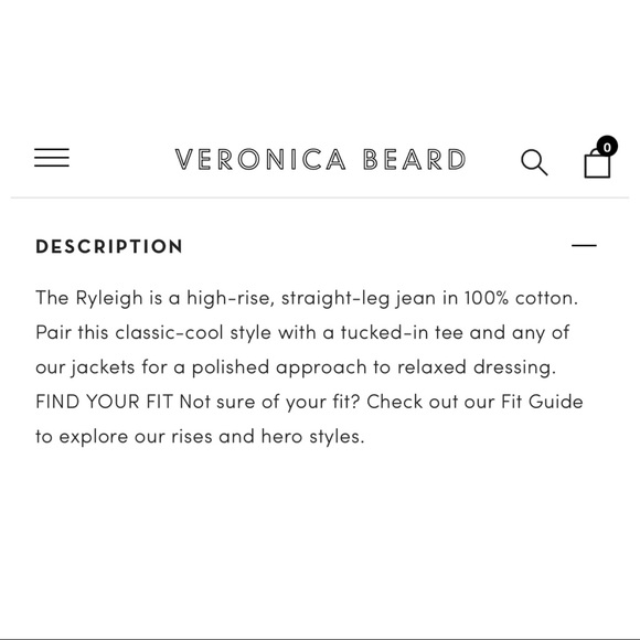 Veronica Beard Ryleigh High Rise Slim Straight Jeans, Petrol Wash, Size 27. NWT - Picture 13 of 13